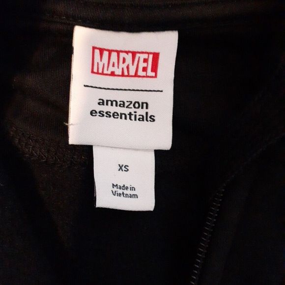Marvel Black Panther Amazon Essentials Full Zip Up Hoodie Black NWT Adult XSmall - Picture 4 of 15